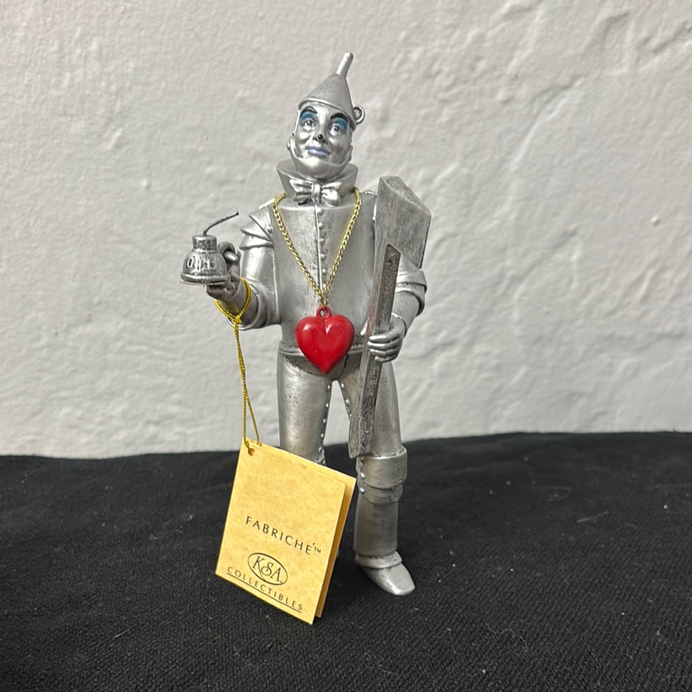 FABRICHE Tin Man Figurine with Red Heart